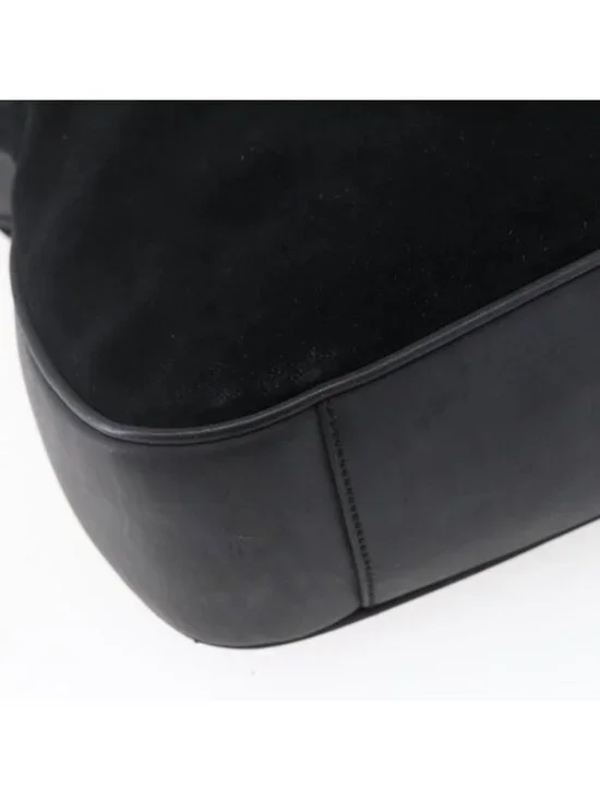 Authentic GUCCI Bamboo Shoulder Bag Suede Black Gold 001 1014 1577 - Picture 8 of 16